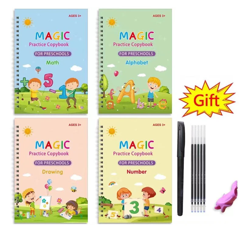 4pcs Children's Magic Copybooks